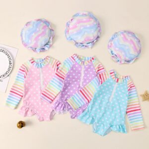 Girls' long-sleeved swimsuit